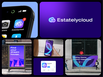 Estatelycloud brand and identity branding design graphic design icon logo vector