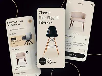 E-commerce Furniture App Design app design asifuxdev e commerce e commerce app ecommerce furniture furniture app ui ux