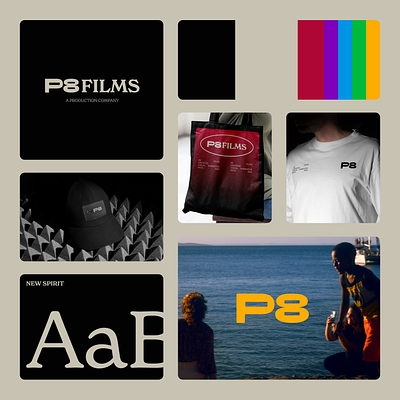 P8 Films A Production Company branding design films graphic design logo minimal retro tv vector wordmark