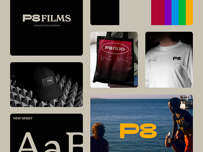 P8 Films A Production Company branding design films graphic design logo minimal retro tv vector wordmark