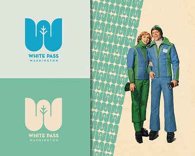 White Pass logo concept branding concept logo retro branding ski snow vintage w logo winter