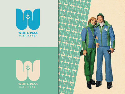 White Pass logo concept branding concept logo retro branding ski snow vintage w logo winter