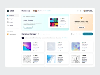 Email Signature Dashboard Design app design branding creative custome signature design dashboard design design designer email signature emailer graphic design identity illustration signature ui design ui ui ux design user experience design user interface design vector webapp design website design