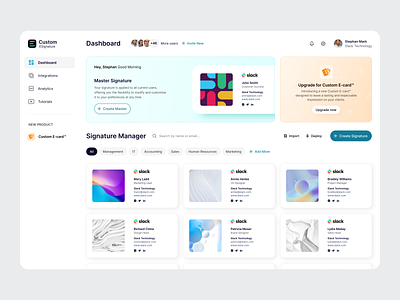 Email Signature Dashboard Design app design branding creative custome signature design dashboard design design designer email signature emailer graphic design identity illustration signature ui design ui ui ux design user experience design user interface design vector webapp design website design
