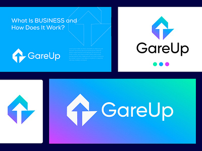 GareUp Business Logo 3d branding design graphic design illustration logo mockup ui ux vector