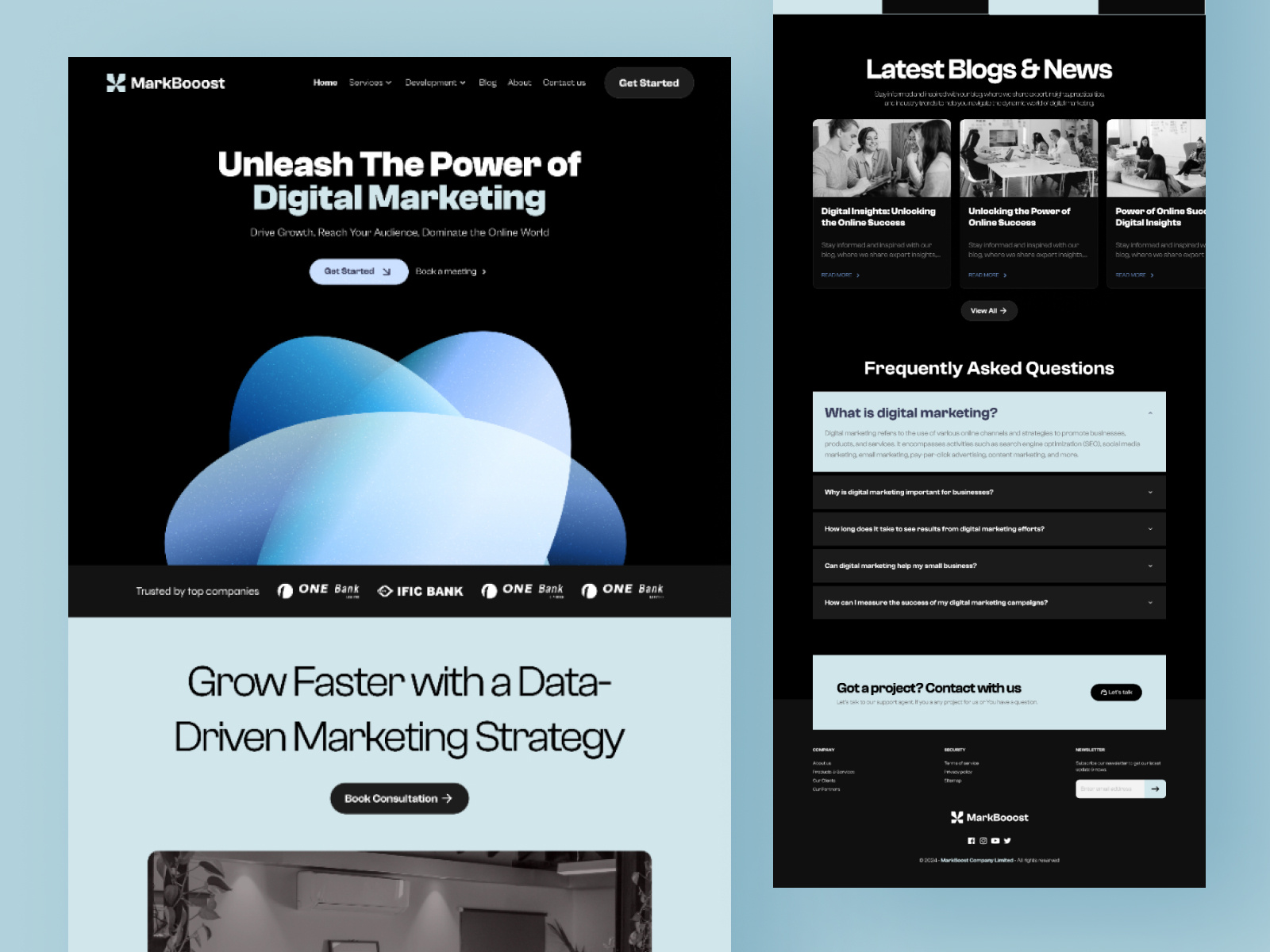 Digital Marketing Company Website business website clean design digital marketing landing page layout minimal minimal website modern modern website one page website service website ui website