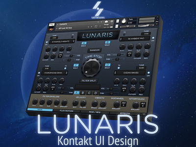 Lunaris Kontakt UI Design ableton audio cubase fl studio hard surface design kontakt luftrum lunaris music pad synth product design satyatunes ui design vst