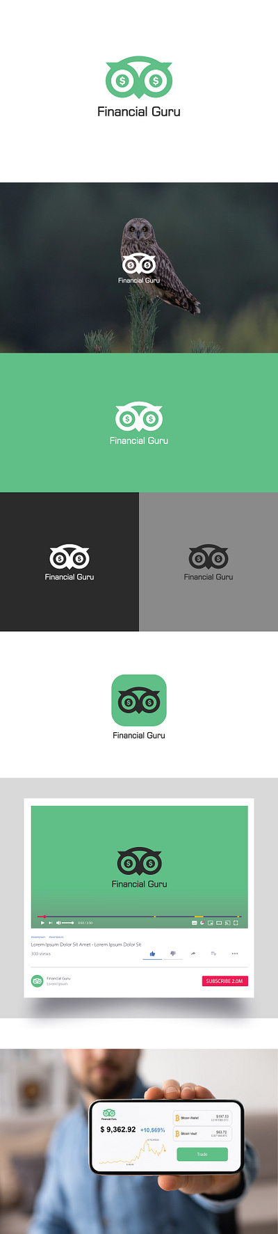 Finance Guru Logo app logo branding creative design design mockup finance guru finance logo graphic design logo design you tube channel logo