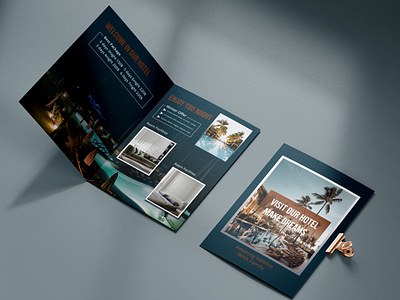 Resort A4Size By Fold Brochures Design 4page branding brochure by fold clean creative work design flyer graphic design hotel resort room