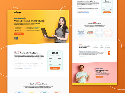 Highway Traffic School Landing Page design digital design driving course graphic design highway traffic school landing page ppc marketing ui ux