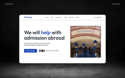 Web design for education agency abroad agency design education landing page ui ux web design