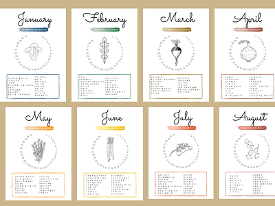 Calendar for a sustainability start up. blog branding calendar content design eco graphic design illustration plants sustainability zero waste