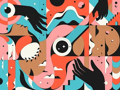 Motirô - album cover abstract adobe illustrator album chords clouds cover design disk flat guitar hands illustration illustrator mountain music portal strings surrealism universe vector