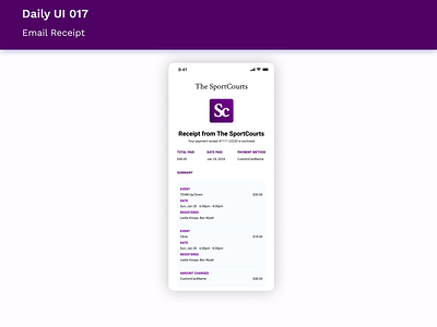 Daily UI 017: Email Receipt dailyui dailyui017 dailyui17 dailyuiemail design emailreceipt figma mobile mobile email ui uidesign uimobile