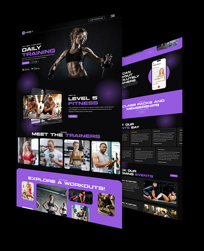 Fitness Level 5 creative fitness gym landingpage website