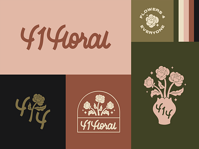 414loral Branding adobe brand identity branding design floral florist flower illustration lettering logo milwaukee procreate type typography