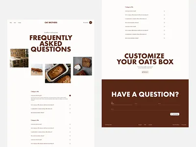 Oat Brothers healthy food delivery branding clean design digital design faq food healthy logo typography ui ux webdesign