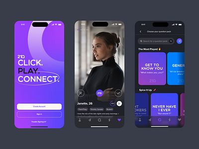 21 Q Dating App app branding dating design figma logo mobile ui