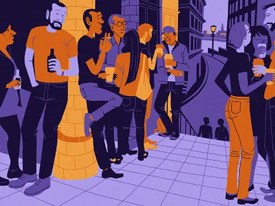 The Coal Hole cartoon illustration london tourism travel vector