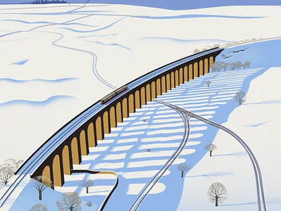 Ribblehead Viaduct england illustration tourism train travel united kingdom