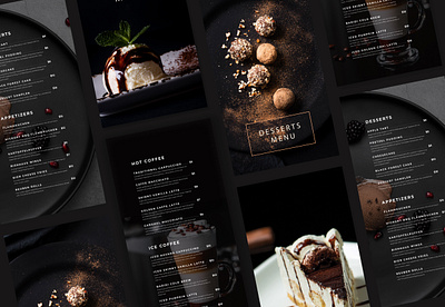 Desserts menu design graphic design typography vector
