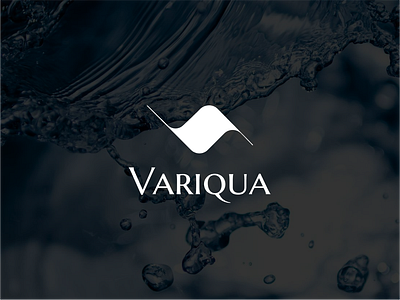Variqua logo design branding fluid logo logotype typography variqua water waves