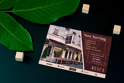 Resca Italian Restaurant: Postcard design direct mail postcard design print design restaurant