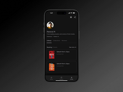 DailyUI #006 User Profile Page of A Reading App app dailyui design ui