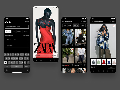 ZARA app redesign proposition app application clothes ecommerce ios iphone keyboard menu redesign scan search zara