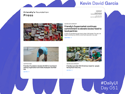 #DailyUI Day 51: Press Page dailyui nonprofit press press release