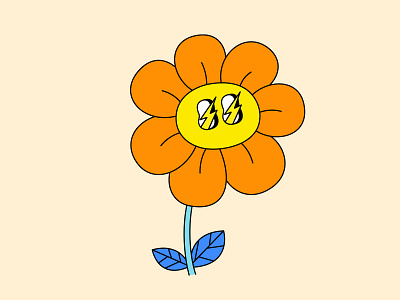 Flower Child beige cartoon character creative cute designers designinspiration drawing flower illustration illustrator lightning orange yellow