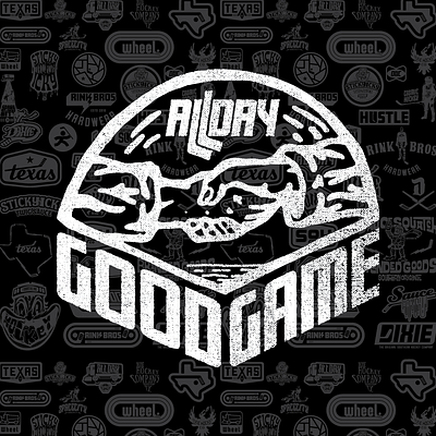 Good Game {allday} artwork badges branding concept design distressed graphic design illustration logo patches sports