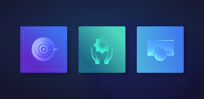 Solutions Icons digital design gradients graphic design grid iconography icons neon web design website