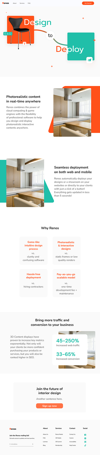 Furniture website branding design ui web