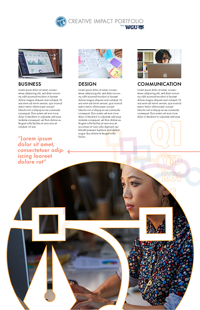 Creative Impact Portfolio at WGU branding business communications graphic design illustration layout typography ui