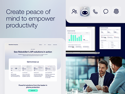 Robokiller Enterprise b2b branding product design web design