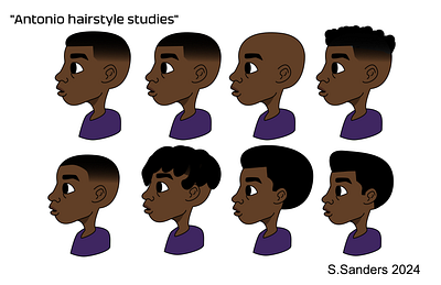 Hairstyles study character design design illustration vector