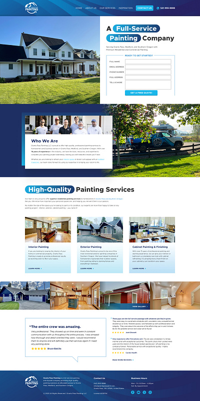 Painting Company Website painting service website