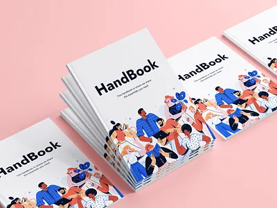 Employee Handbook Cover Design book character company cover design diversity employee graphic design handbook illustration policy team vector