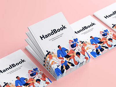 Employee Handbook Cover Design book character company cover design diversity employee graphic design handbook illustration policy team vector