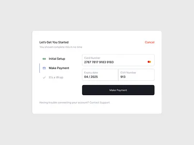 Modal design for a checkout ui