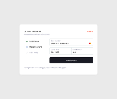 Modal design for a checkout ui