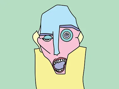 Unique Face 2d adobe illustrator art cartoon character colorful creative creative design design drawing funny grunge high illustration reaction scary simple style unique vector