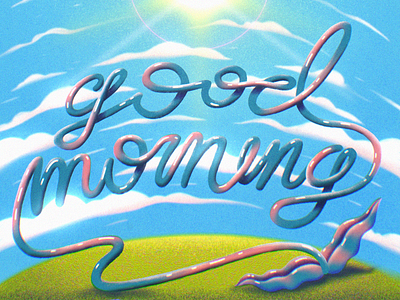 Good Morning illustration playlist poster procreate typography