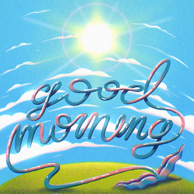 Good Morning illustration playlist poster procreate typography