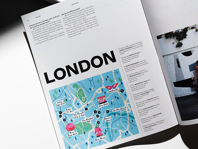 London Map for a Magazine book branding city design editorial graphic design guide illustration illustrative map journal london magazine map typography vector