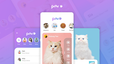 GetPet - Pet Adoption App app design graphic design pet app design ui uiux design