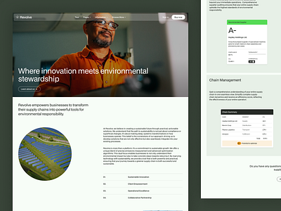 Revolve - Webflow & Figma Template for Green-tech + Logistics carbon climate environment green logistics saas startup supply technology template ui webflow