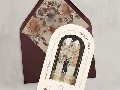 Save Our Date arch design elegant graphic design invitation modern monogram print save our date