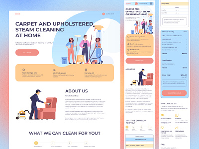 Landing Page for Cleaning Company design landing page style ui uxui uxui design web design
